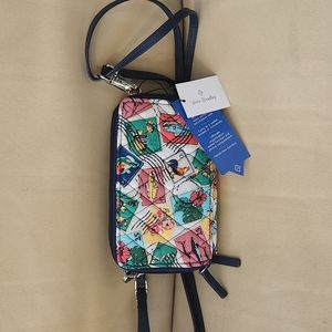 Vera Bradley RFID all in one cross body in Cuban Stamps